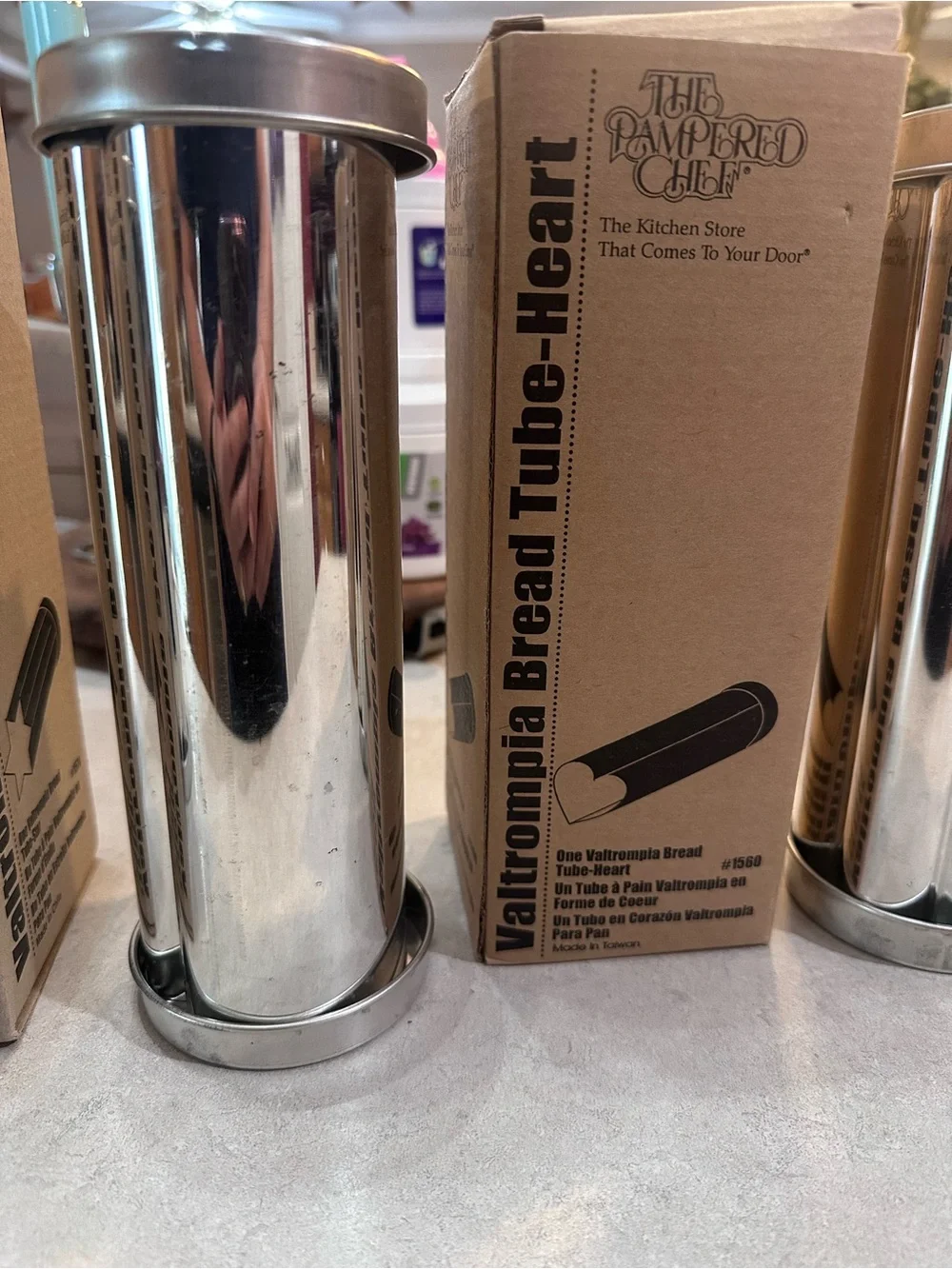 Set of 3 - The Pampered Chef Stainless Steel Bread Tube - Silver